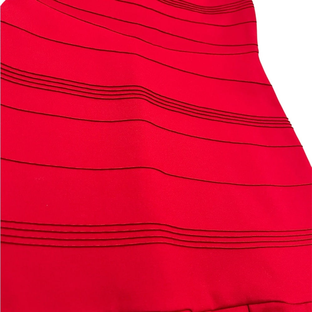 NWT TED BAKER LONDON flared skirt detail dress in bright red size 2 (USA size 6) - Picture 6 of 12